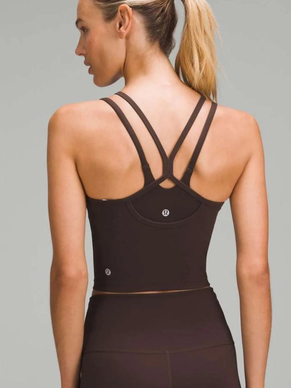 lululemon athletica Strappy Cross-Back Tank Top wonder train - Espresso Brown
